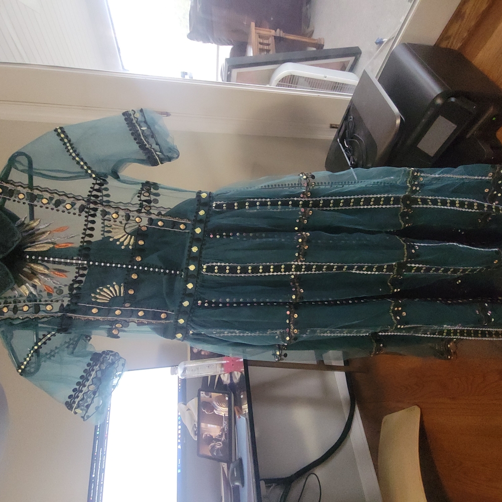Embellished Teal Dress